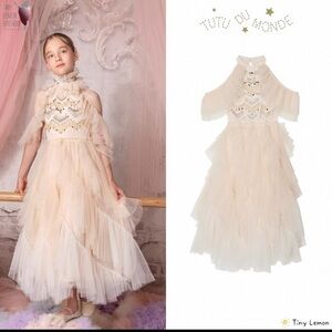 ✨Tutu Du Monde Cream Layered Tulle Dress kids
